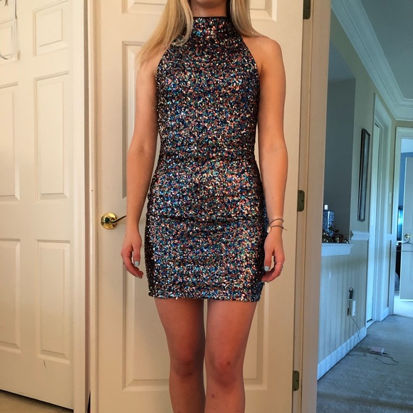 Sequin Homecoming Dress - Picture 3 of 6